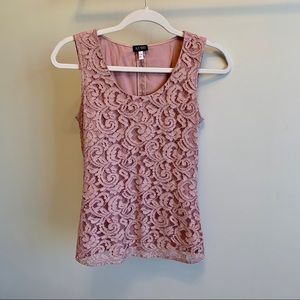 ARMANI floral lace dusty pink tank sleeveless top
